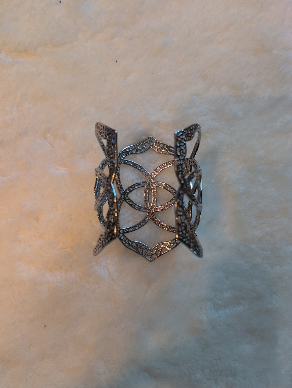 Kendra Scott Roni Silver Filigree Open Cuff Statement Bracelet - Picture 5 of 5